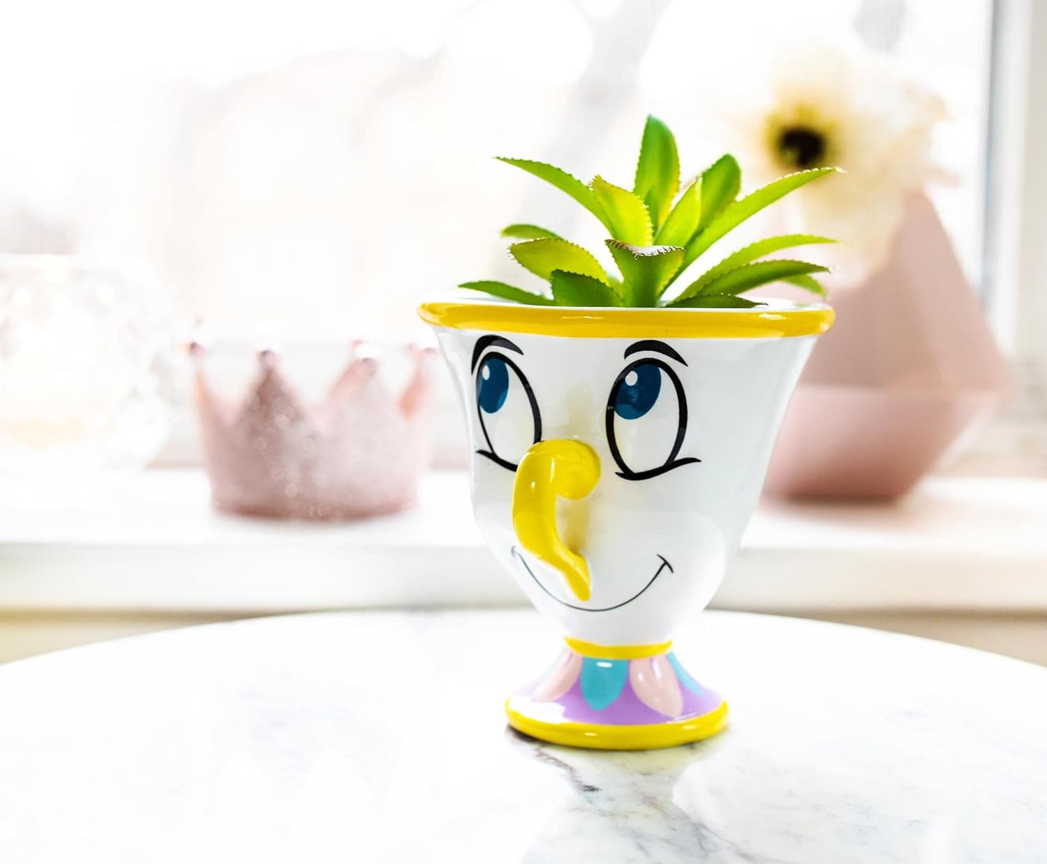 Disney Beauty and The Beast Chip 3-Inch Ceramic Planter