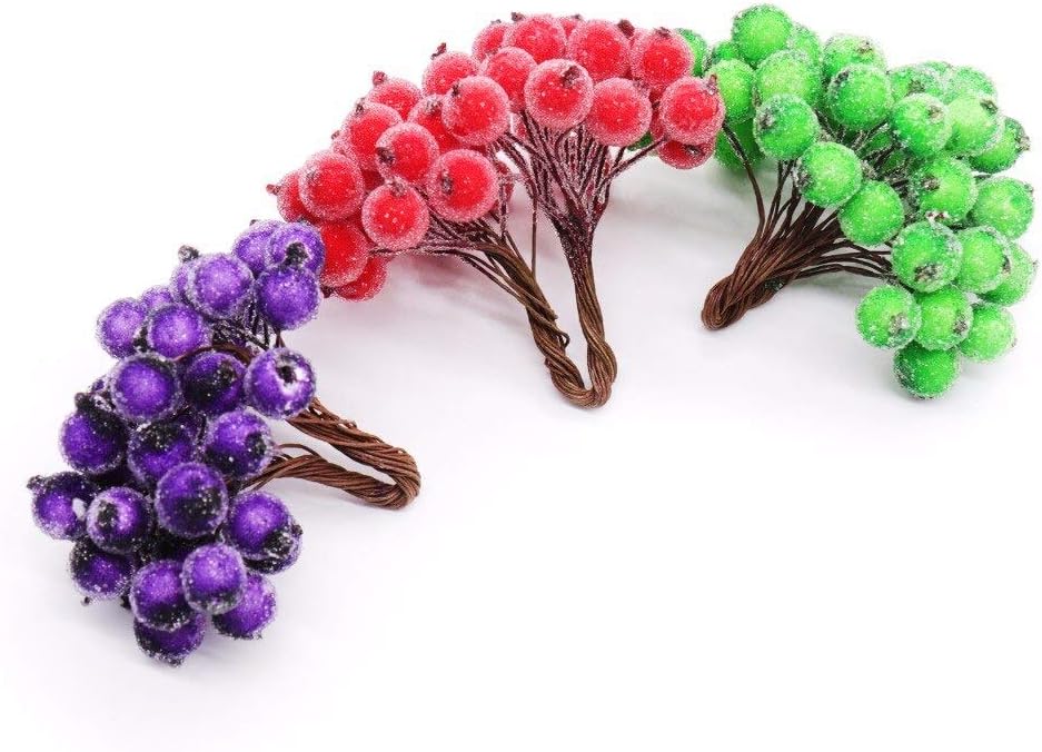 Frosted Silver Artificial Berry Christmas Decor 20pcs