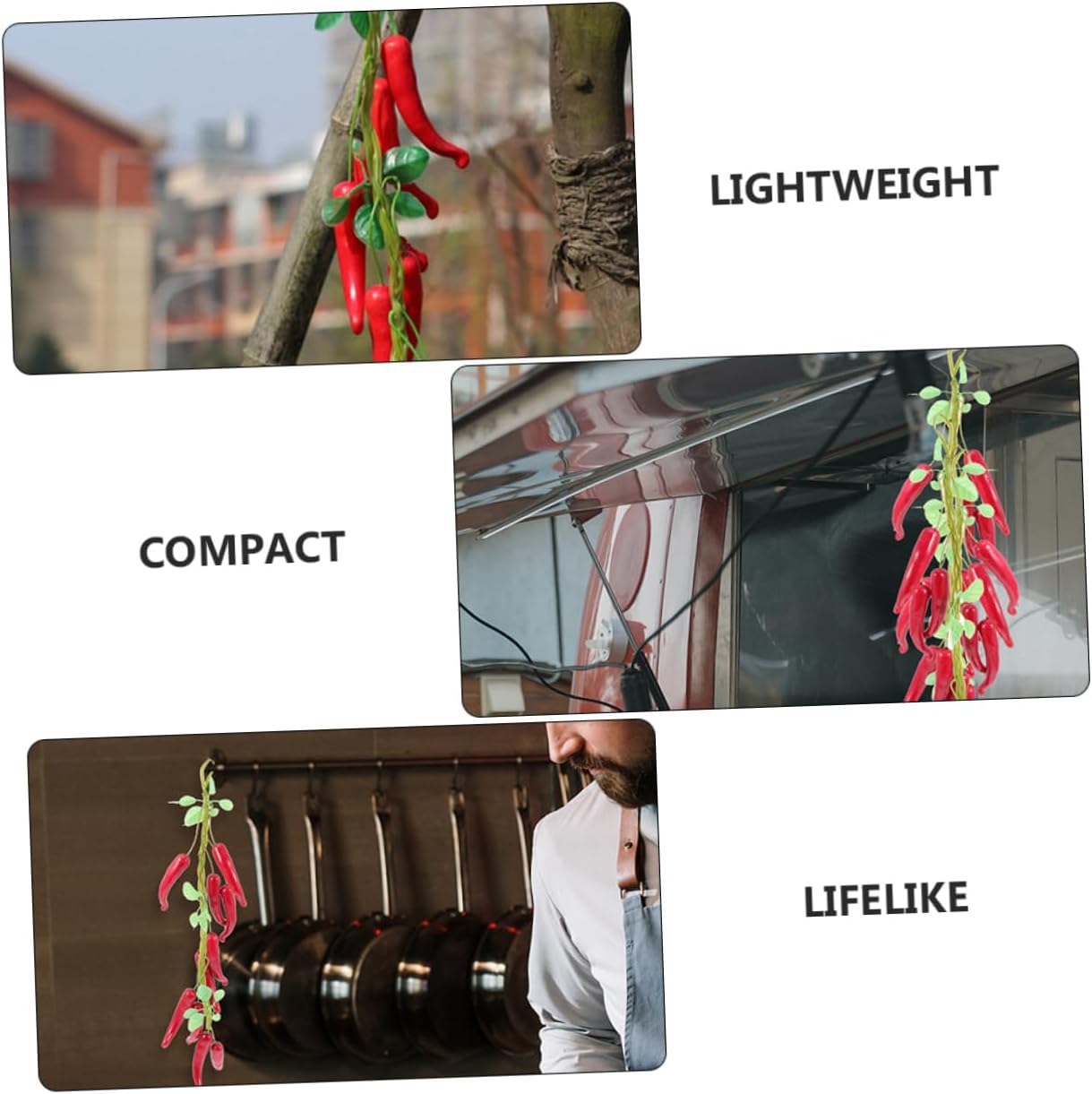 4pcs Simulated Chili Decor Artificial Pepper Farmhouse Hanging Decor