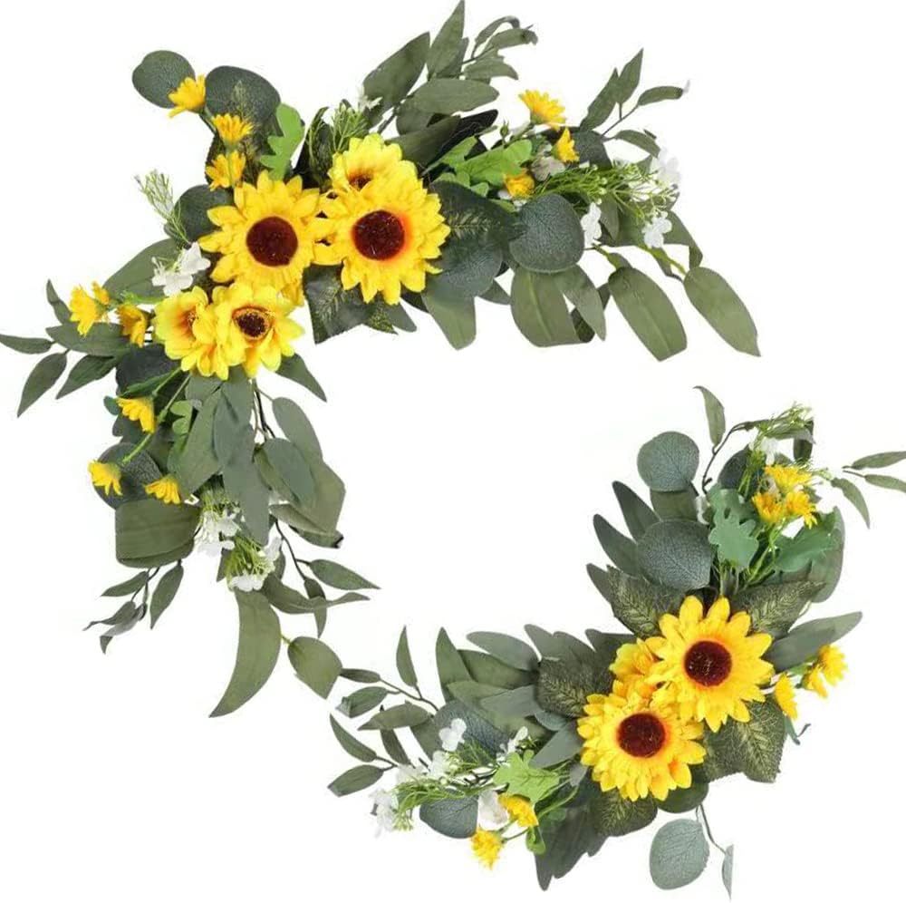 HW 2pcs Artificial Wedding Arch Flowers with Sunflower