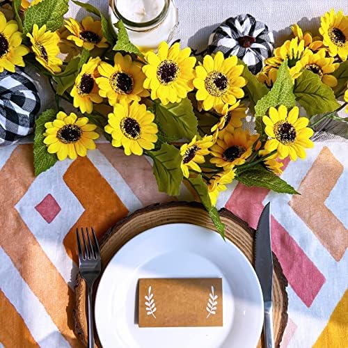 Winlyn 2 Pcs 59 Ft Artificial Sunflower Garland