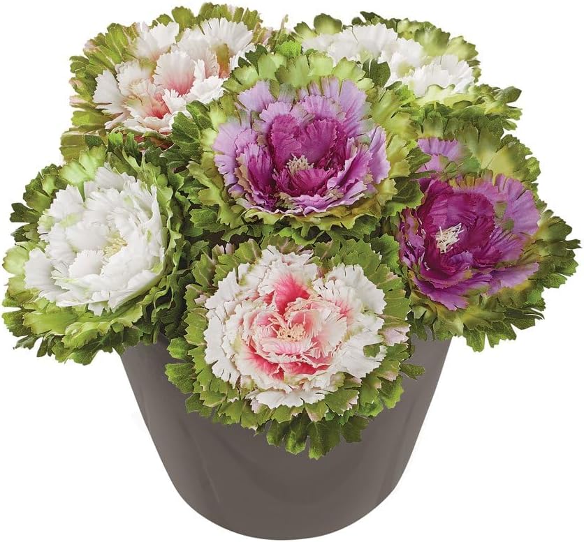 Collections Etc Artificial Cabbage Roses Set of 6
