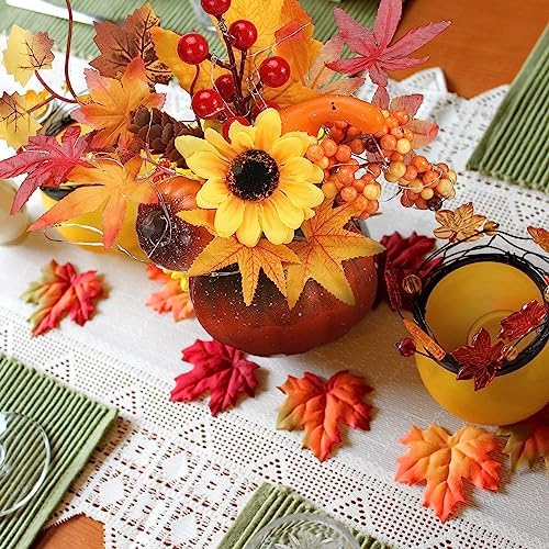 Bokon 86 Inch Thanksgiving Pumpkin Centerpiece Decorations with LED Lights