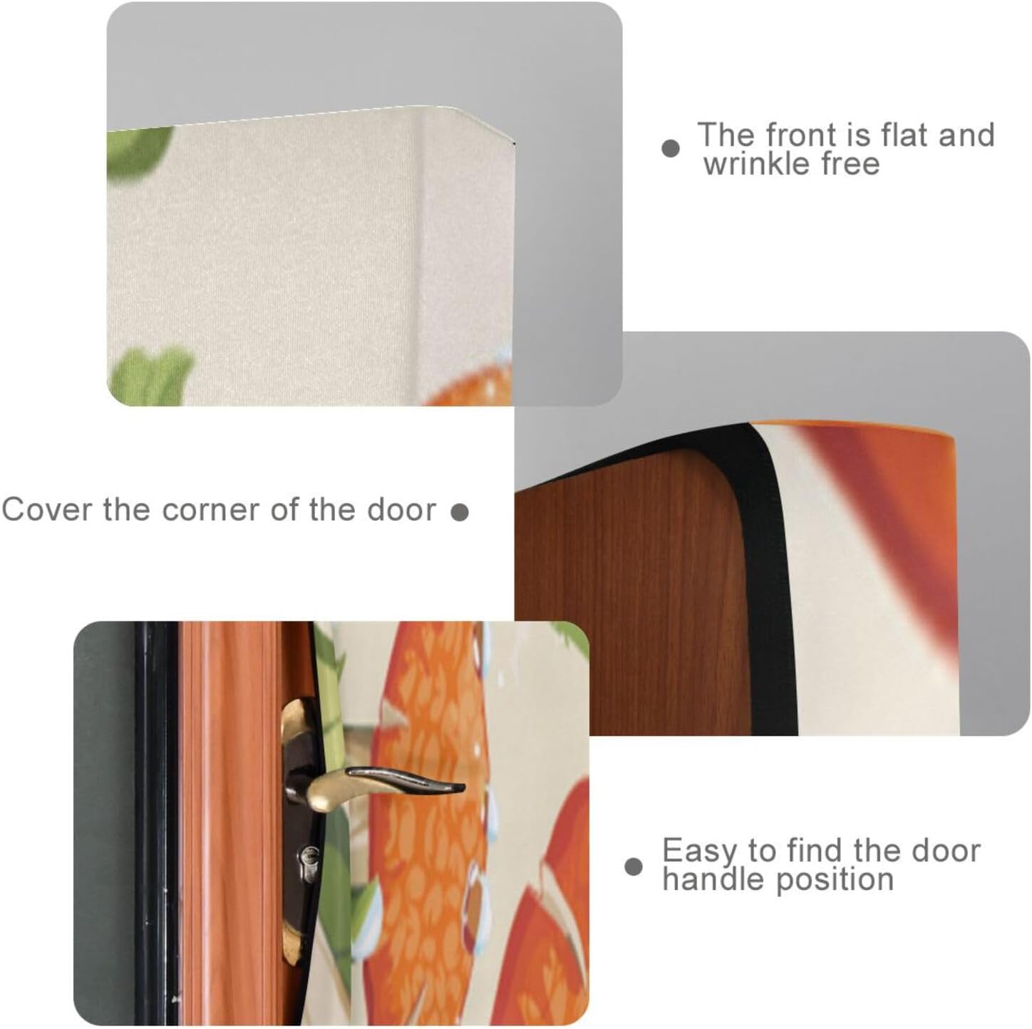 Susiyo Retro Autumn Mushrooms Halloween Door Cover Stretch Fabric 32x79 in