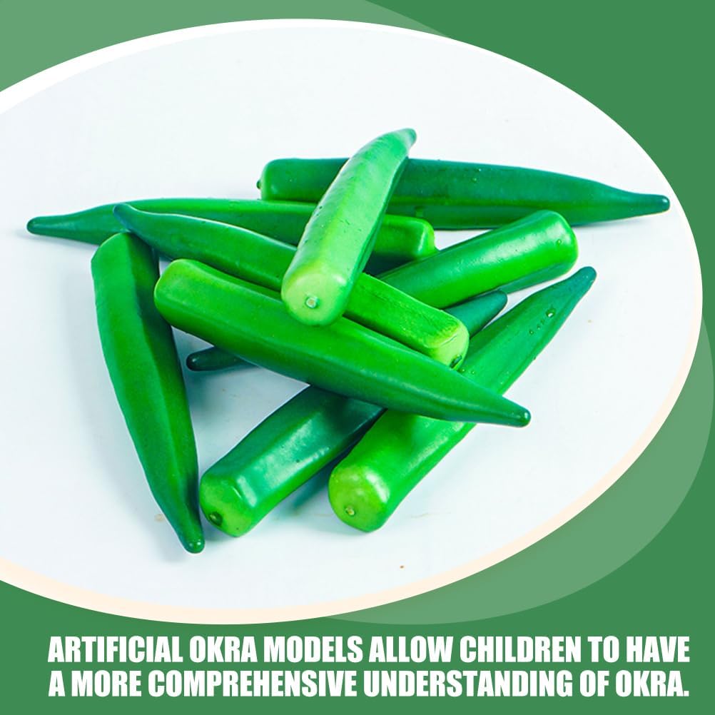 10Pcs Artificial Okra Display Props for Home Decor