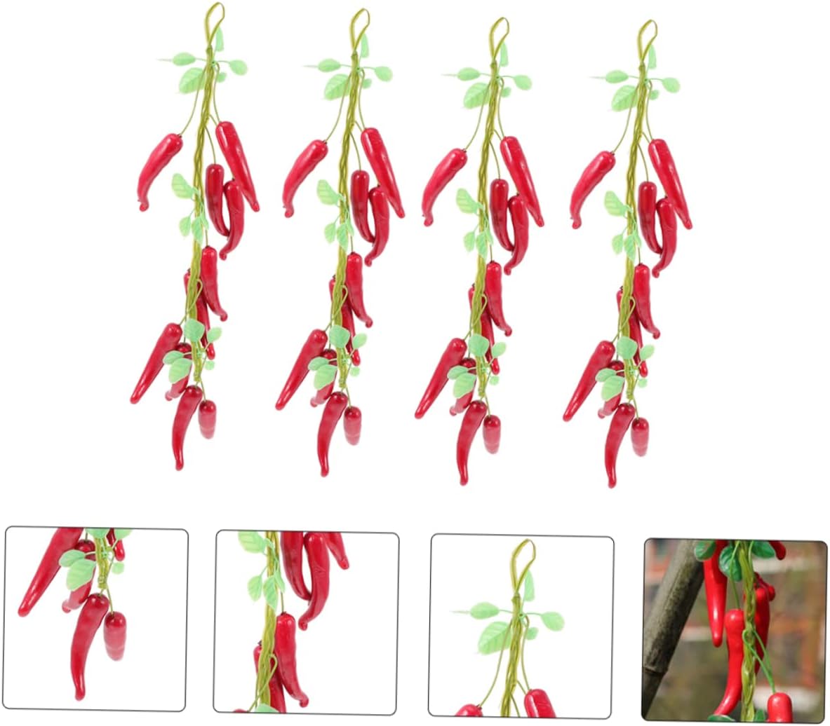 4pcs Simulated Chili Decor Artificial Pepper Farmhouse Hanging Decor