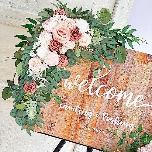 Emivery Dusty Rose Wedding Arch Flowers