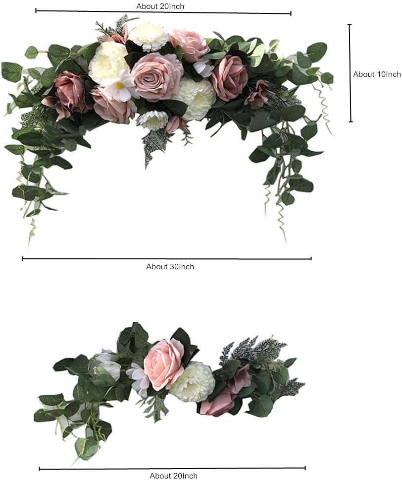 3 Pcs Wedding Arch Flowers Set White Rose Decor