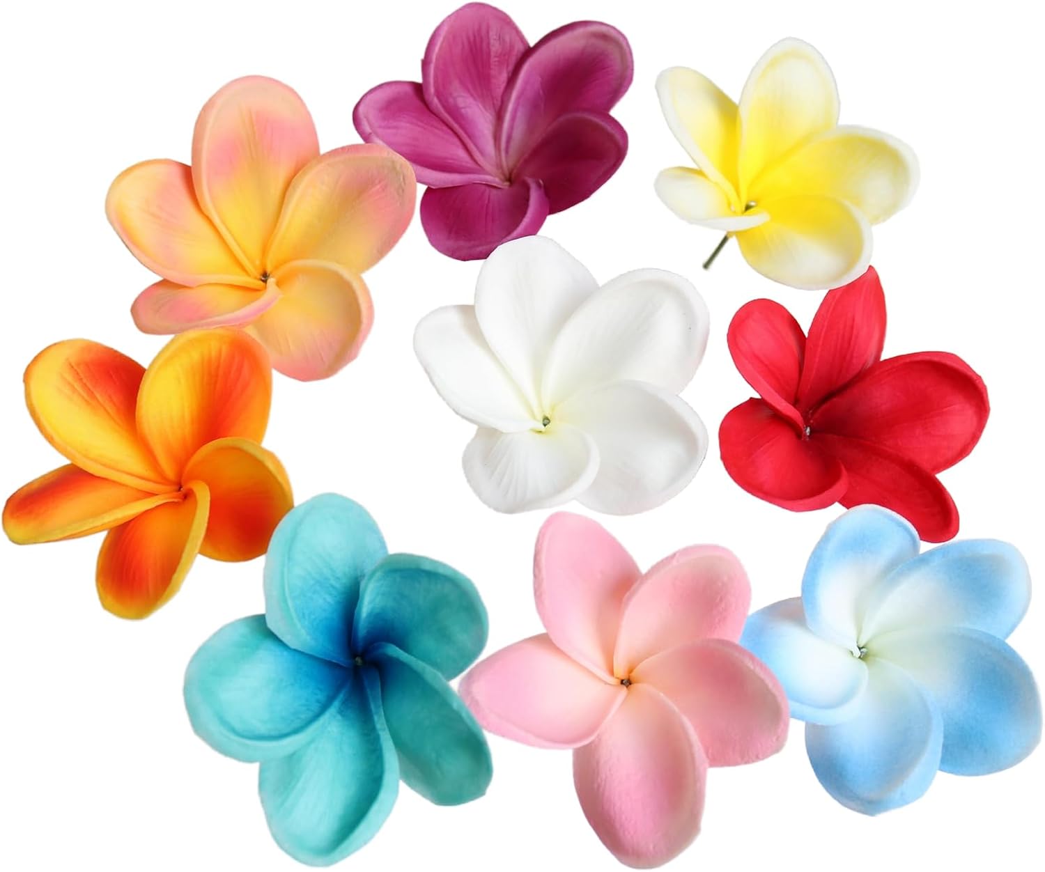10PCS PU Plumeria Flowers for Wedding and DIY Decor