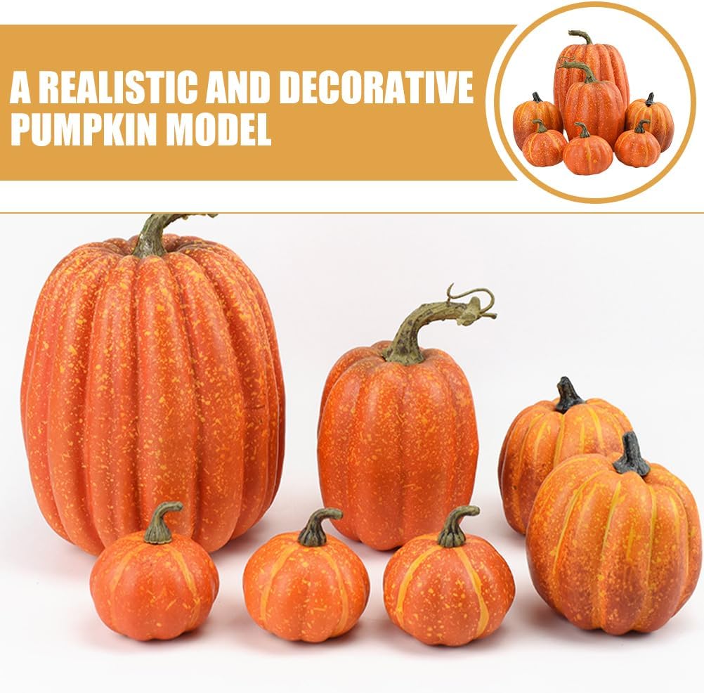 Cabilock Artificial Mini Pumpkins 7pcs Fall Decor