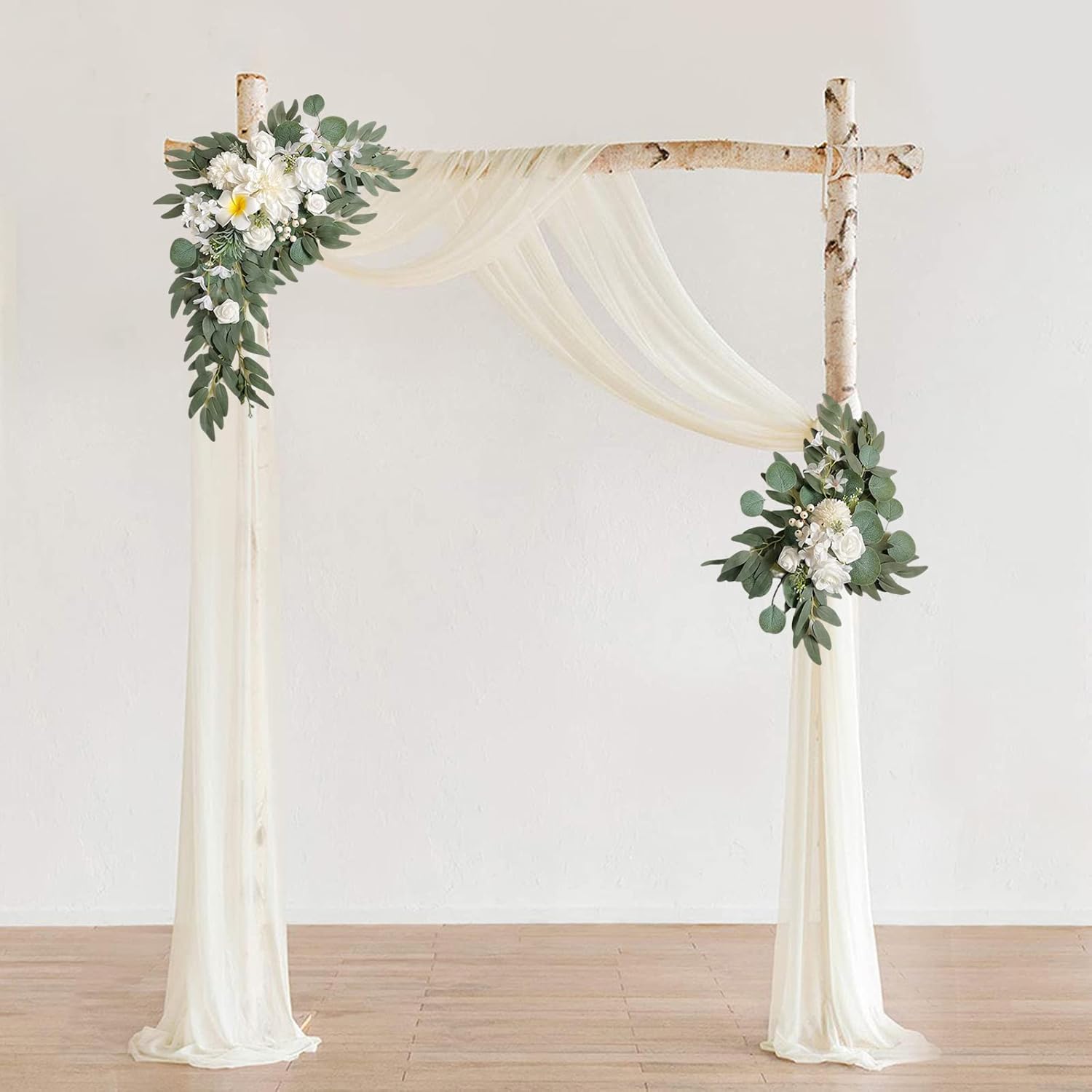 FQQWEE 2Pcs Artificial Wedding Arch Flowers Kit
