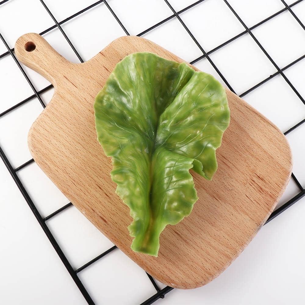 Pokinge 10pcs Artificial Lettuce Leaves Decor
