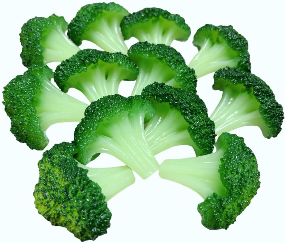 12pcs Fake Broccoli Slices Artificial Vegetables Decoration Props