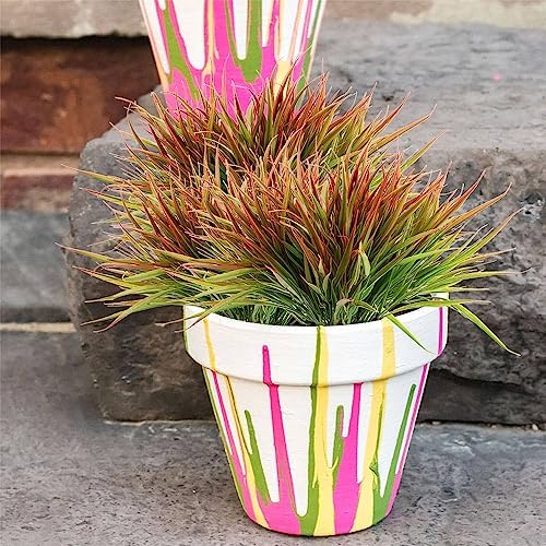 SzJias Artificial Grass Plants for Home Garden 12 Pcs UV Resistant