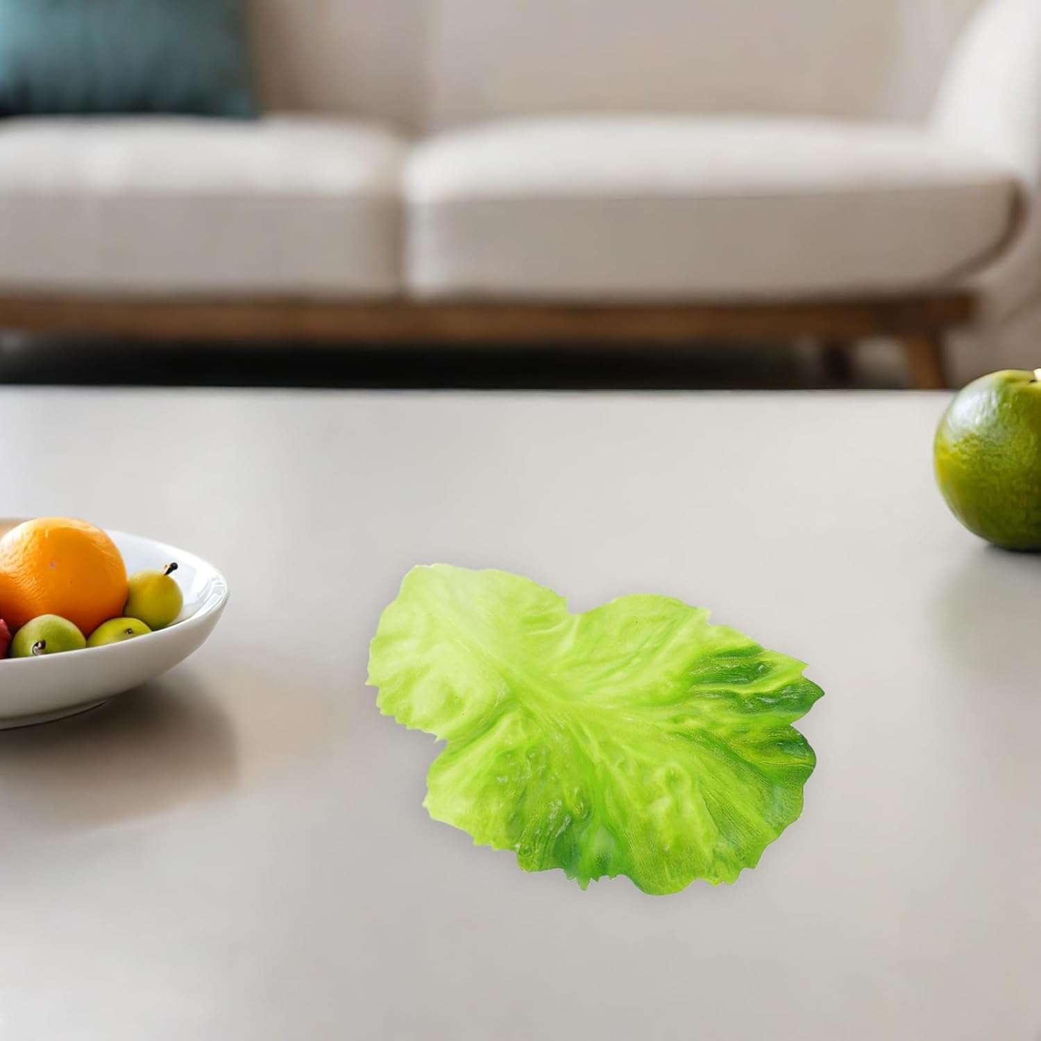 Cabilock 4pcs Realistic Decorative Fake Lettuce Leaves