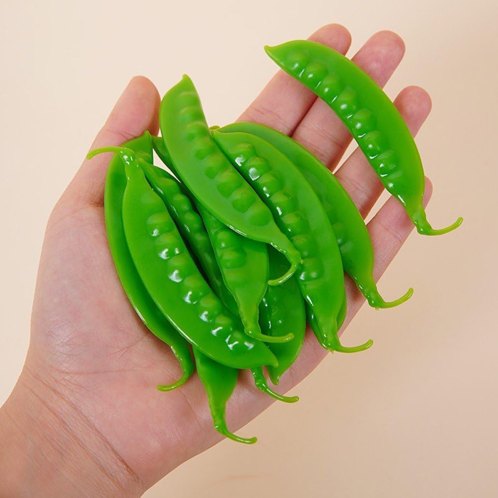 10 Pcs Realistic Artificial Green Peas Decor Prop