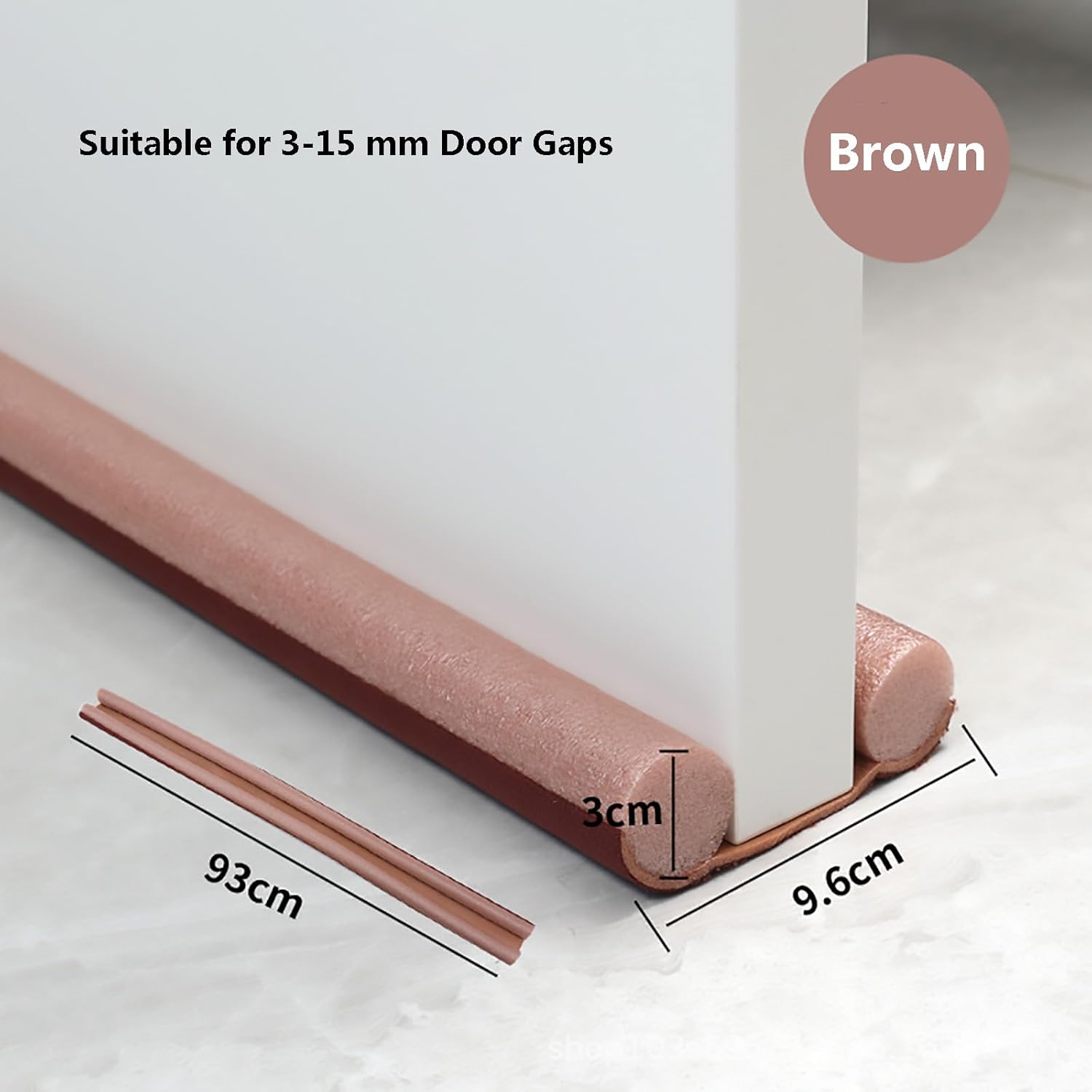 3 Pcs 93 cm Under Door Draft Stoppers Soundproof and Machine Washable