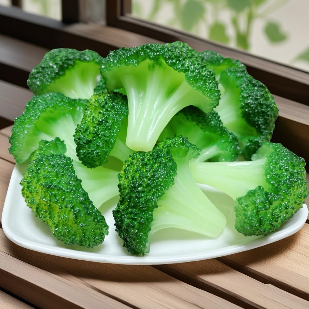 12pcs Fake Broccoli Slices Artificial Vegetables Decoration Props