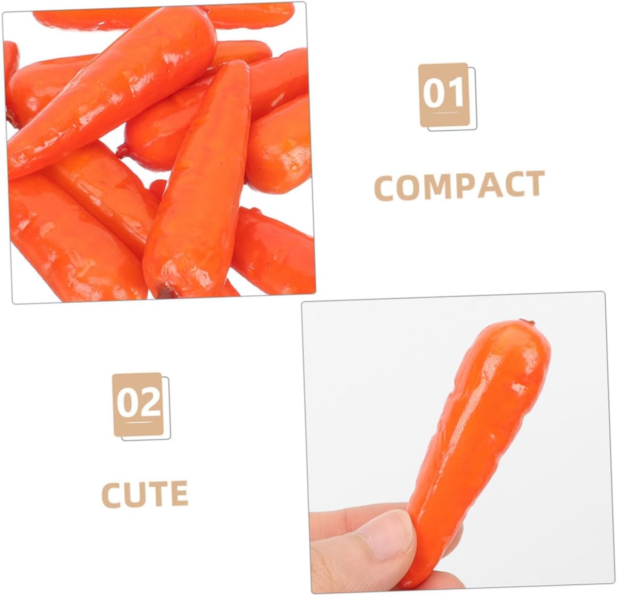 PRETYZOOM 60pcs Realistic Artificial Carrot Decorations