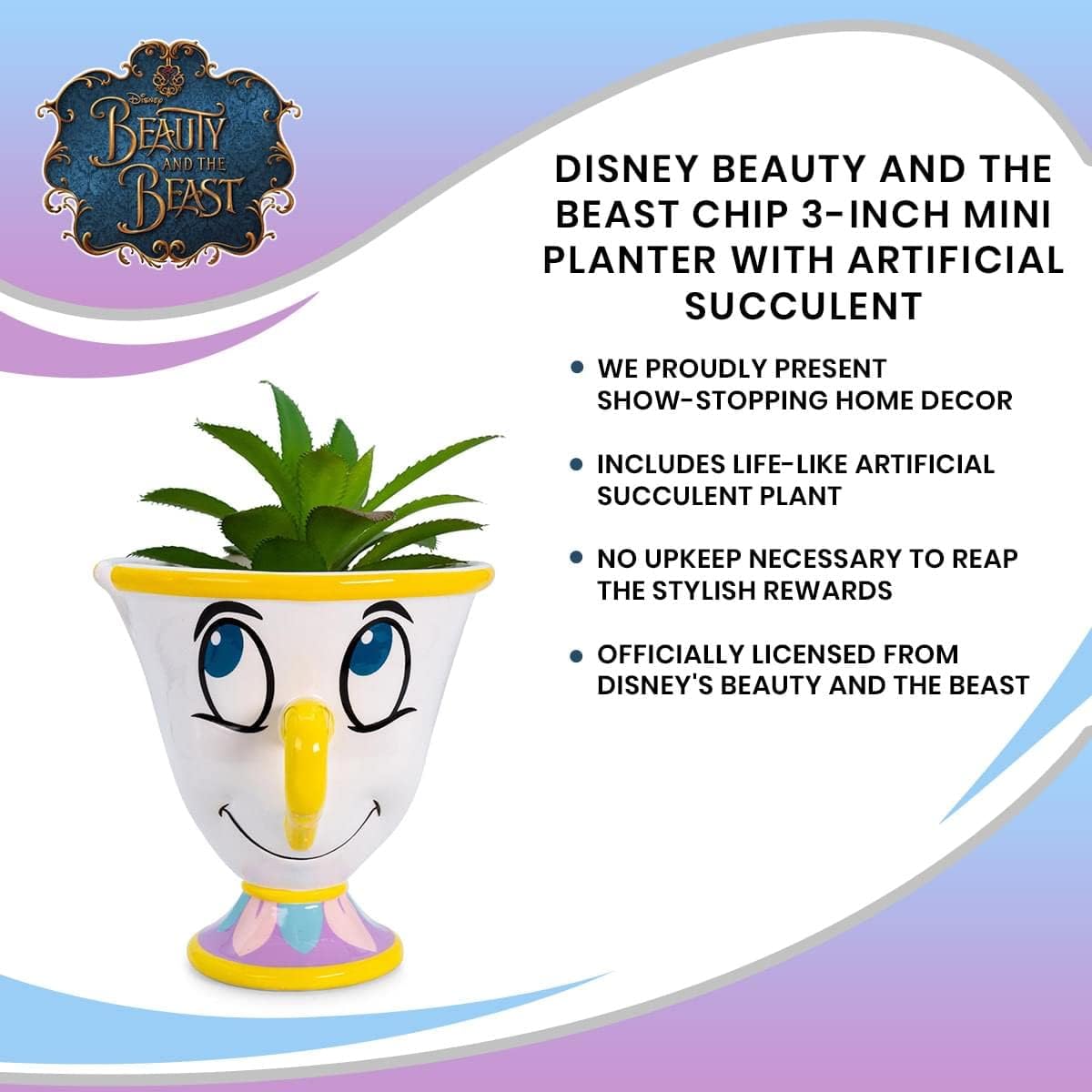 Disney Beauty and The Beast Chip 3-Inch Ceramic Planter