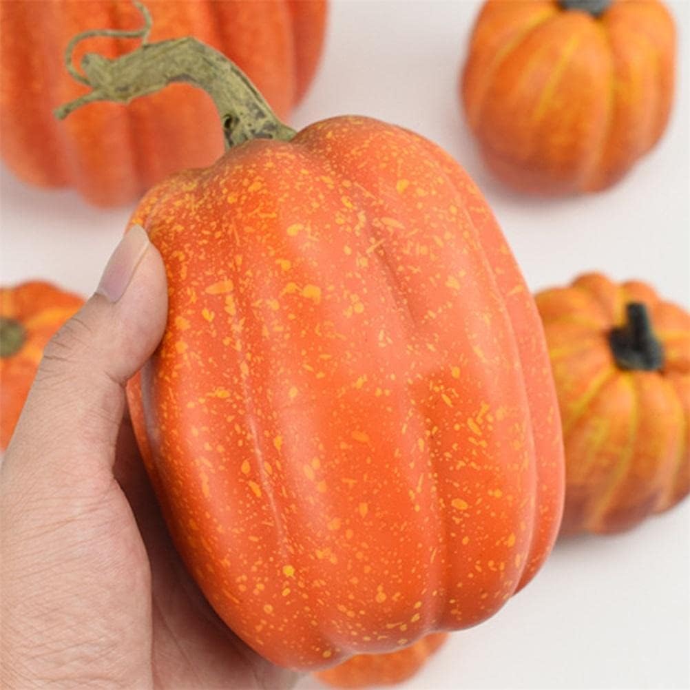 7Pcs Artificial Pumpkins Faux Foam Fall Decor Set