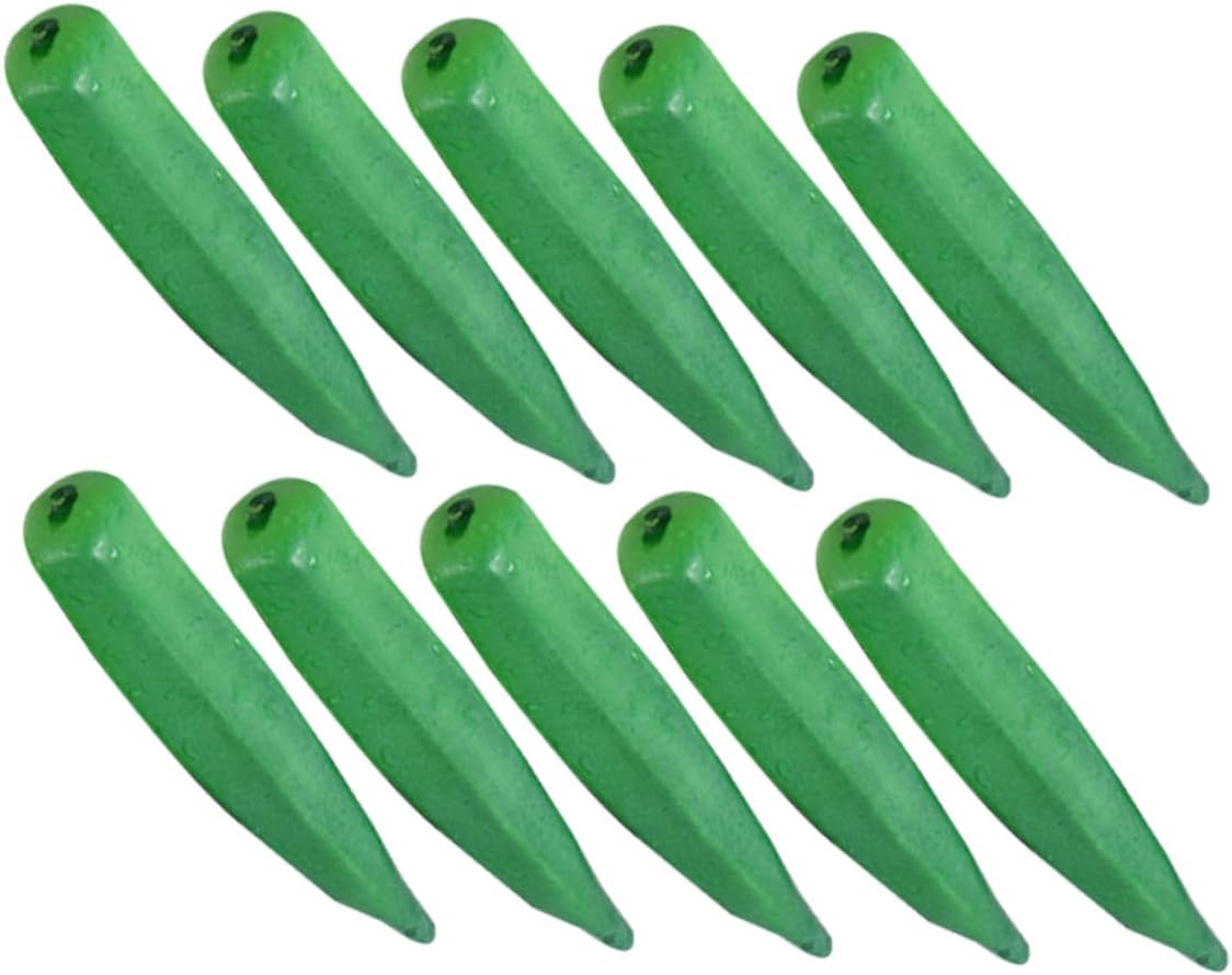Vaguelly Realistic Fake Okra Artificial Vegetable Set