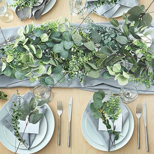 Ceenna 300 Pcs 6 Kinds Artificial Eucalyptus Greenery Bundle