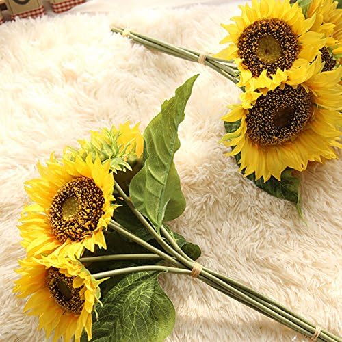 Bringsine Artificial Sunflower Bouquet for Home Wedding Decor
