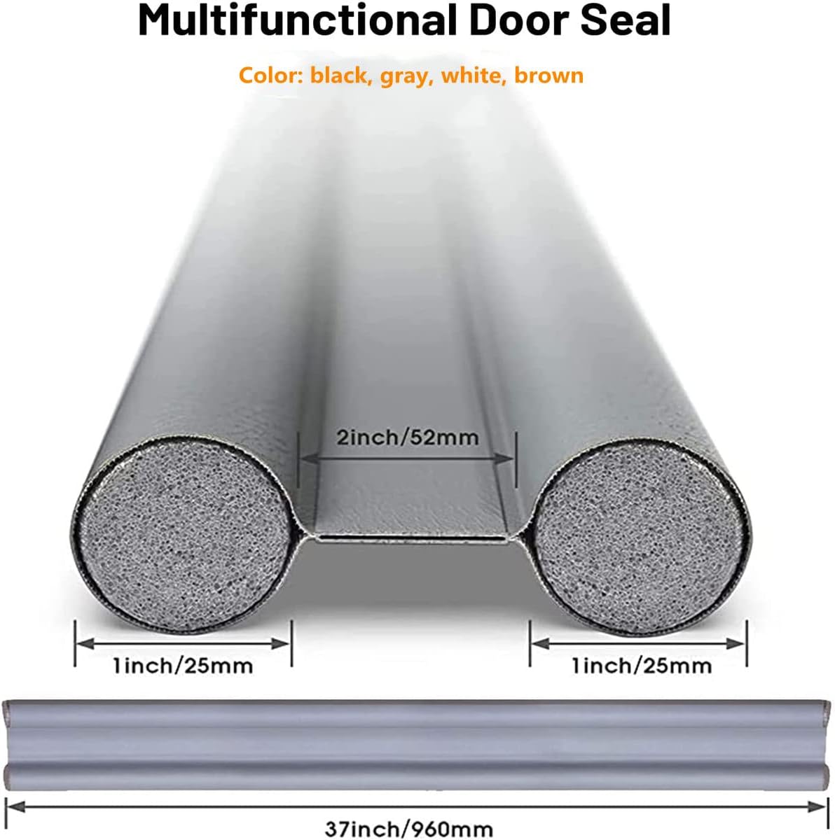 2PCS Door Draft Stopper Thermal Insulation Dustproof Cuttable Washable