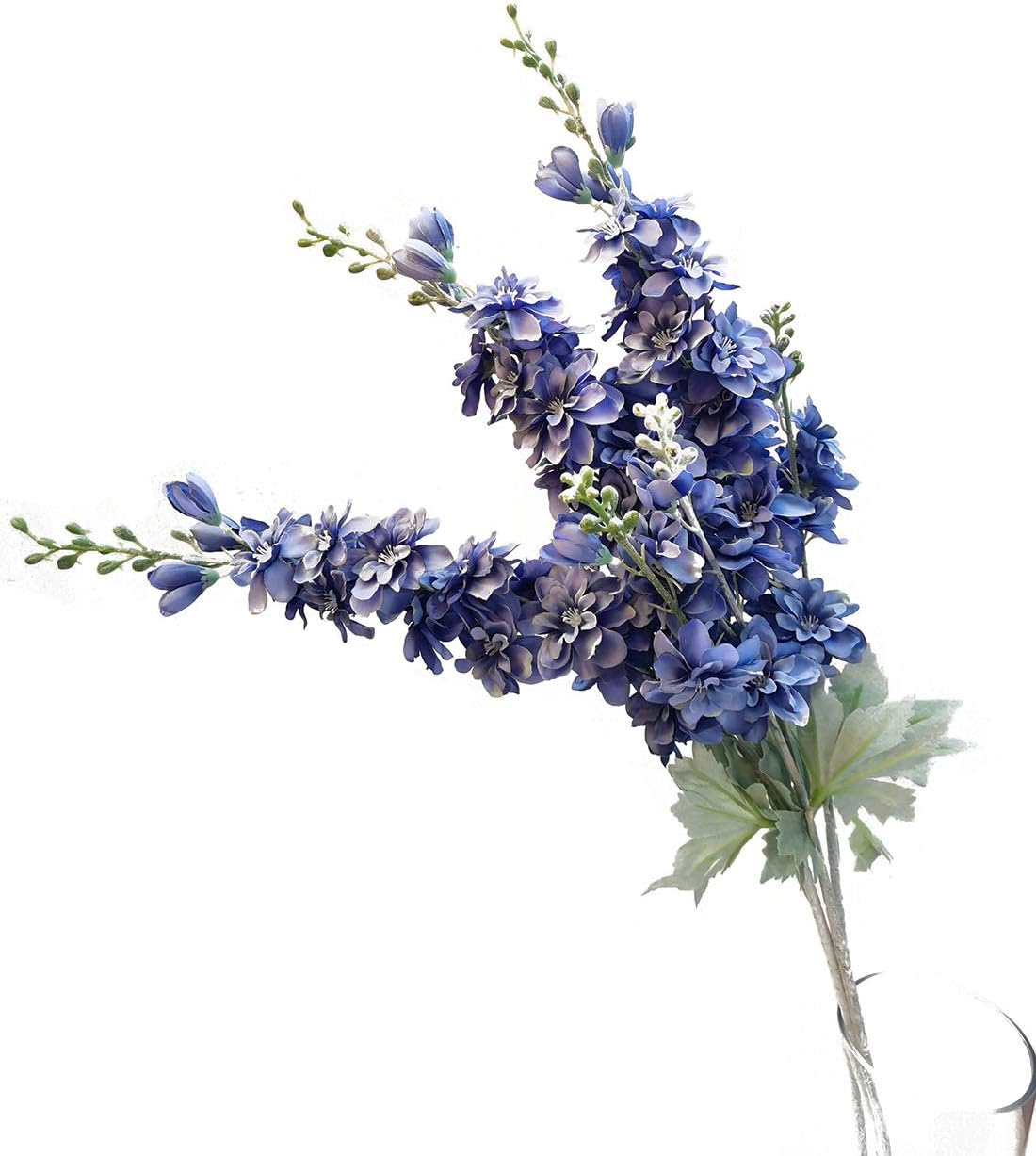 3pcs Artificial Delphinium Ajacis Flowers Blue Wedding Decoration