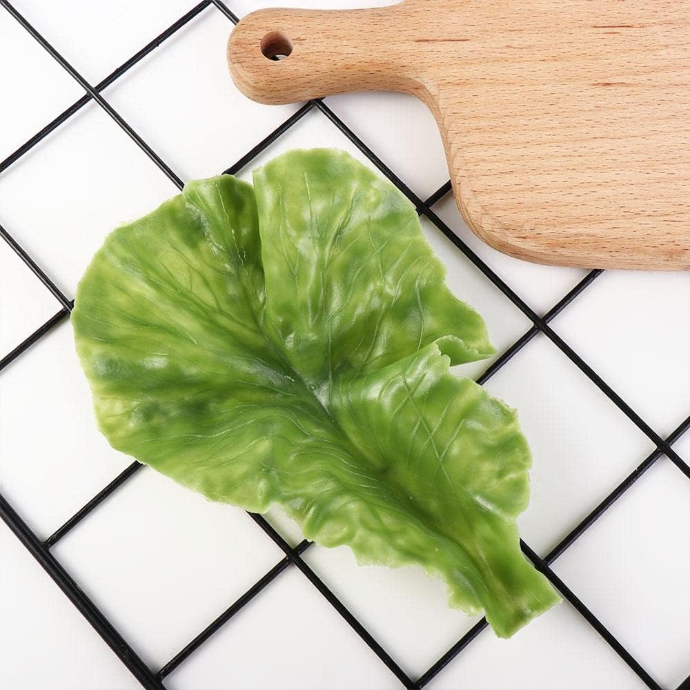 Pokinge 10pcs Artificial Lettuce Leaves Decor
