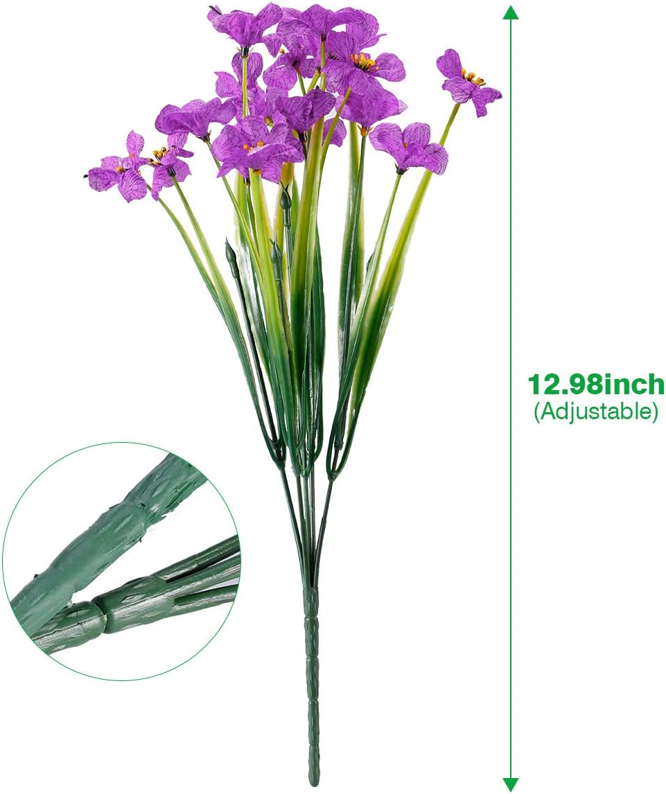 JEMONG 20 Bundles Artificial Flowers UV Resistant