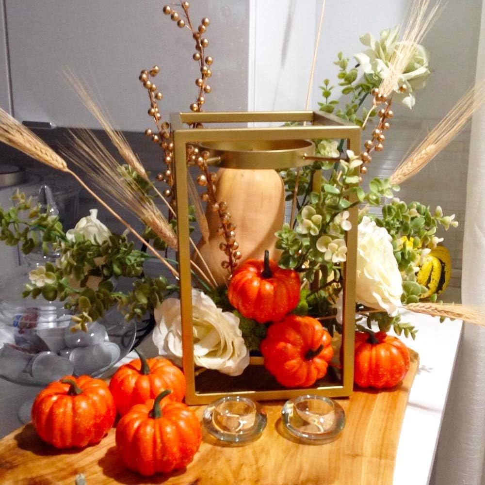 16 Pcs Artificial Assorted Pumpkins Halloween Decor