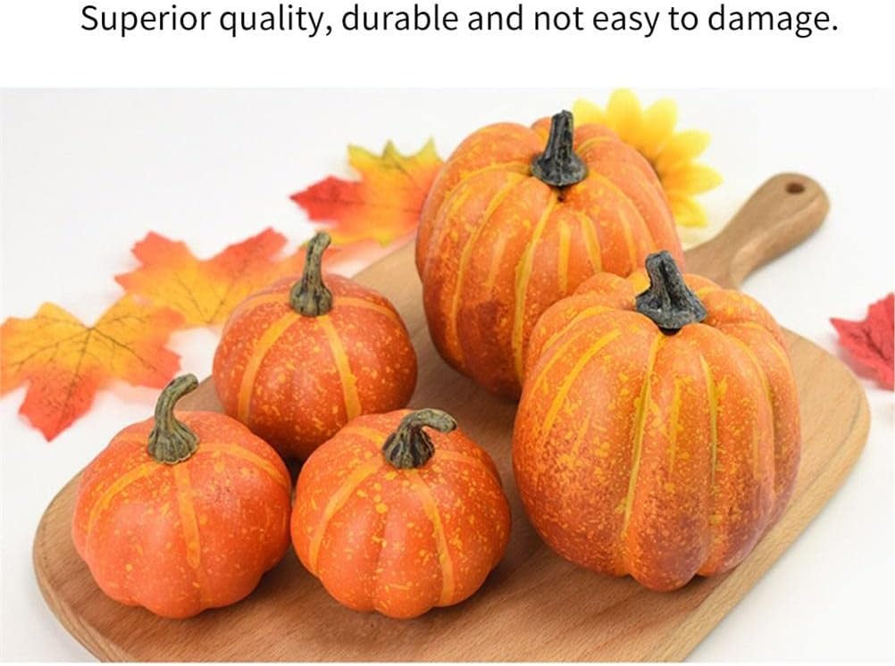 7Pcs Artificial Pumpkins Faux Foam Fall Decor Set