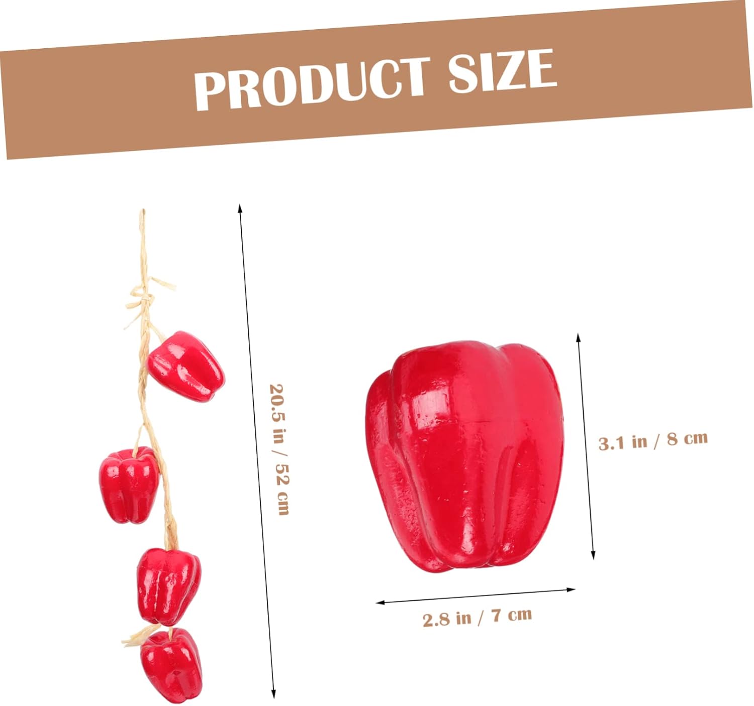 Vaguelly Artificial Pepper Pendants 5Pcs Farmhouse Decor