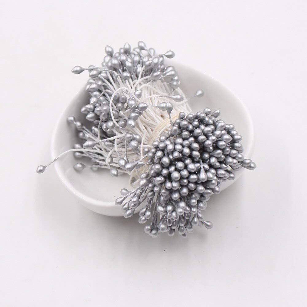 Silver Artificial Flower Stamen 600Pcs Lot for Decor