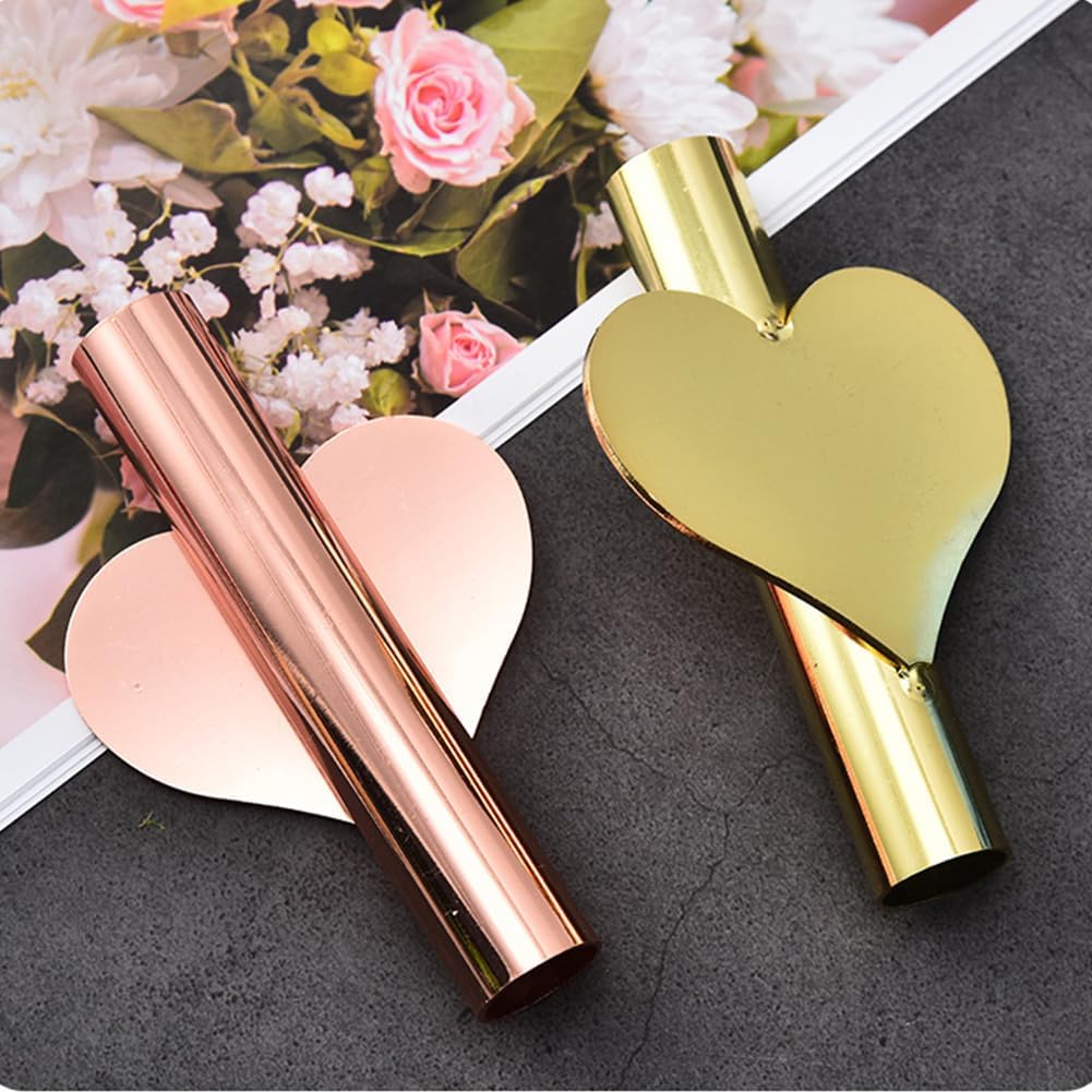 Heart Shaped Wall Mounted Flower Tube in Gold