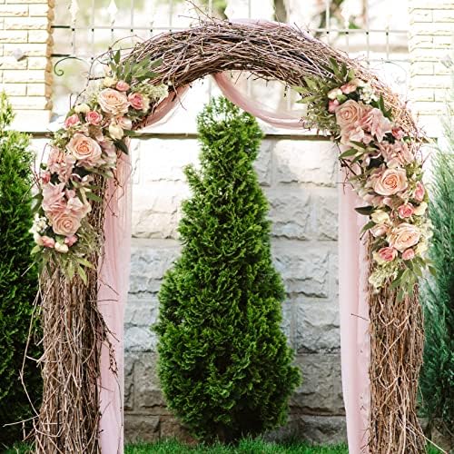 Artificial Rose Wedding Arch Decor Pink Floral Swag