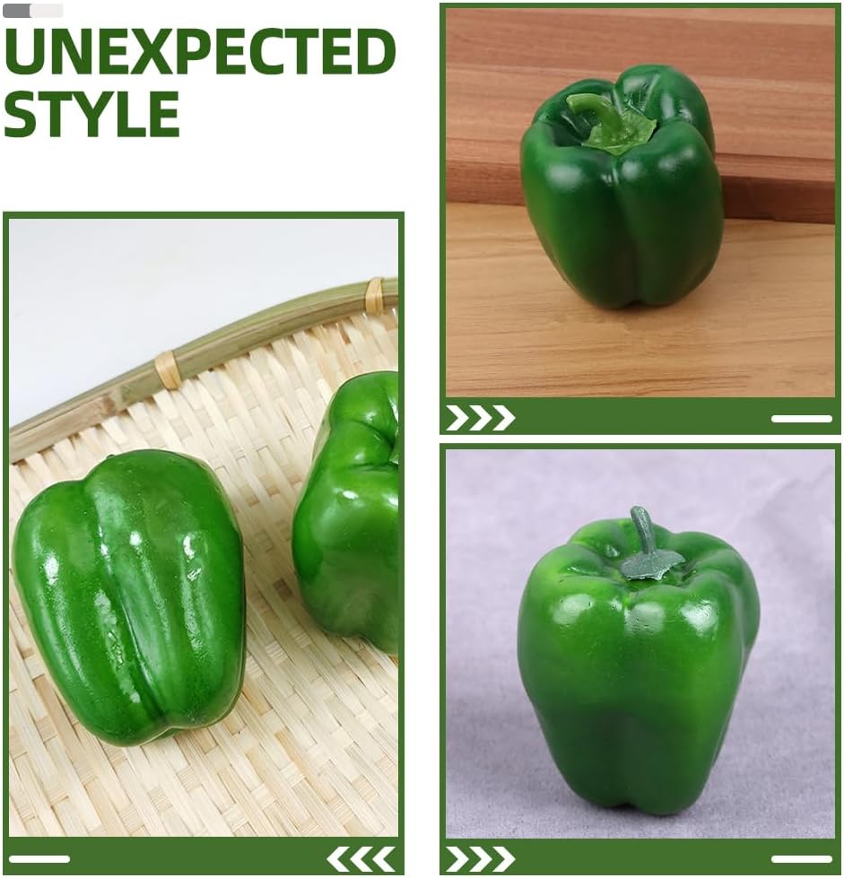 LOGOFUN 4pcs Artificial Green Pepper Display Props