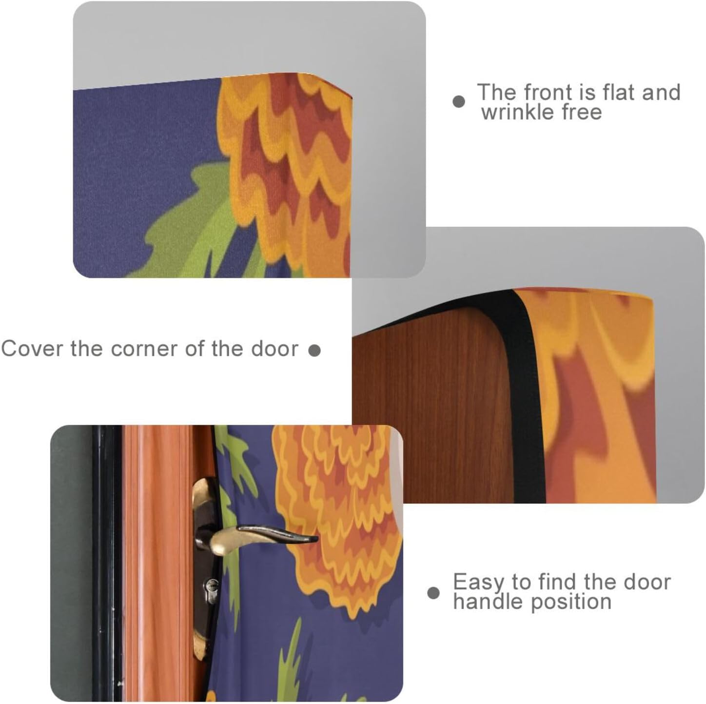 Susiyo Marigold Flowers Halloween Door Decor Cover