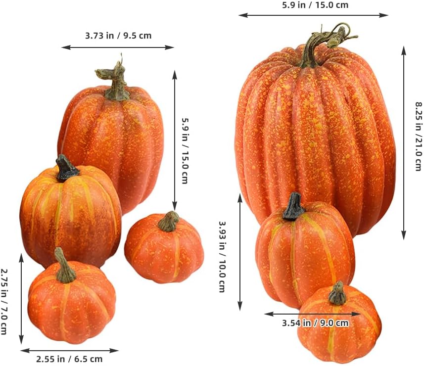 Cabilock Artificial Mini Pumpkins 7pcs Fall Decor