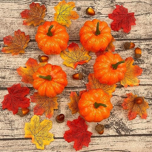 5Pcs Mini Artificial Pumpkins for Fall Decor