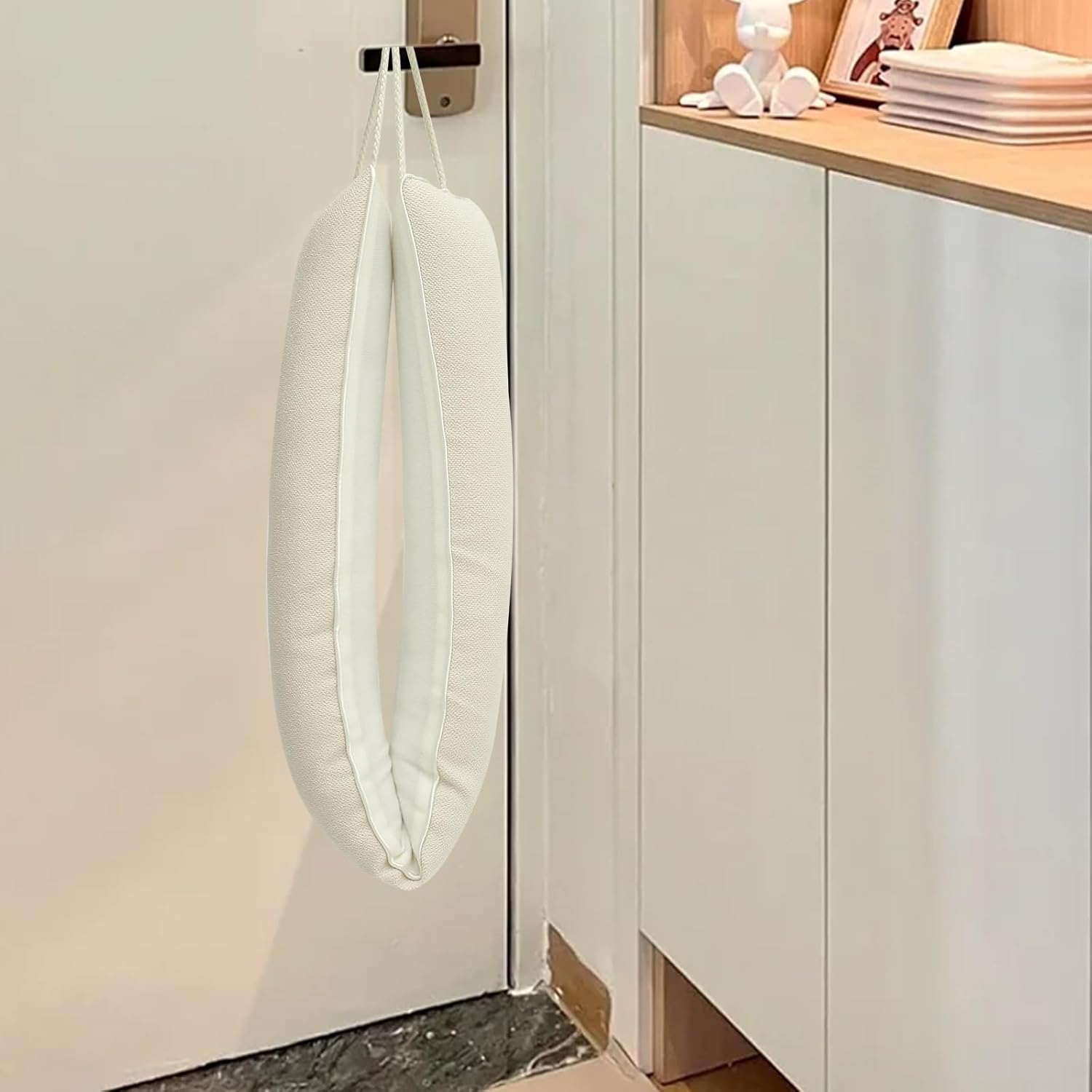 Abizarch Door Draft Stopper Weatherproof Soundproof Beige