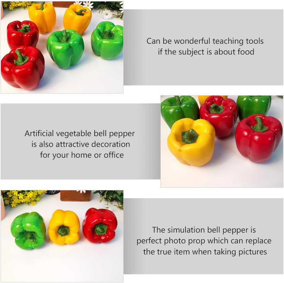 LUOZZY 4 Pcs Realistic Red Bell Pepper Artificial Vegetables 1