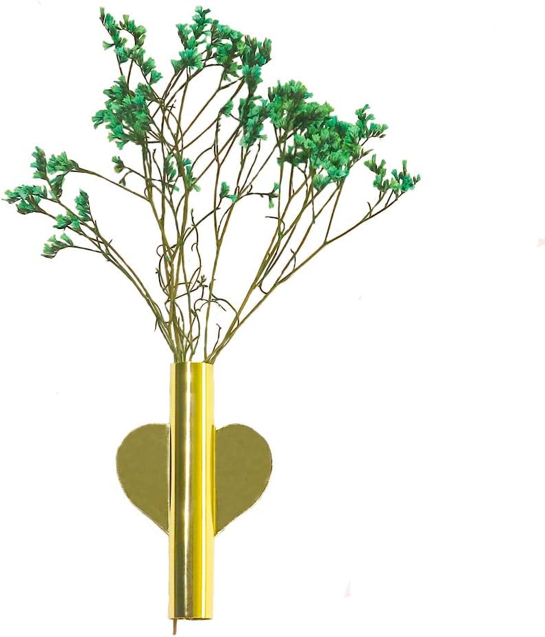 Heart Shaped Wall Mounted Flower Tube in Gold