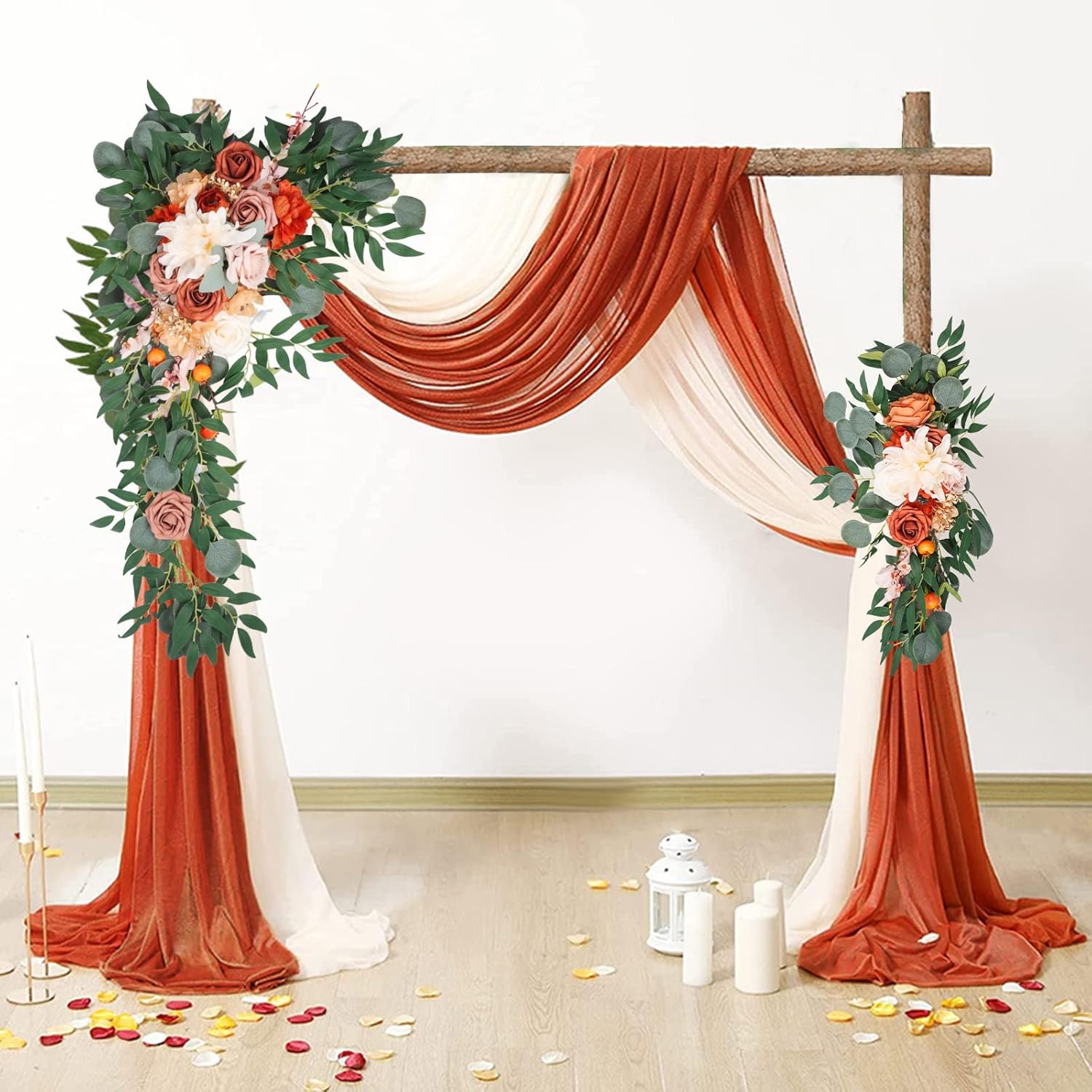 Emivery Artificial Wedding Arch Flowers Kit for Decor