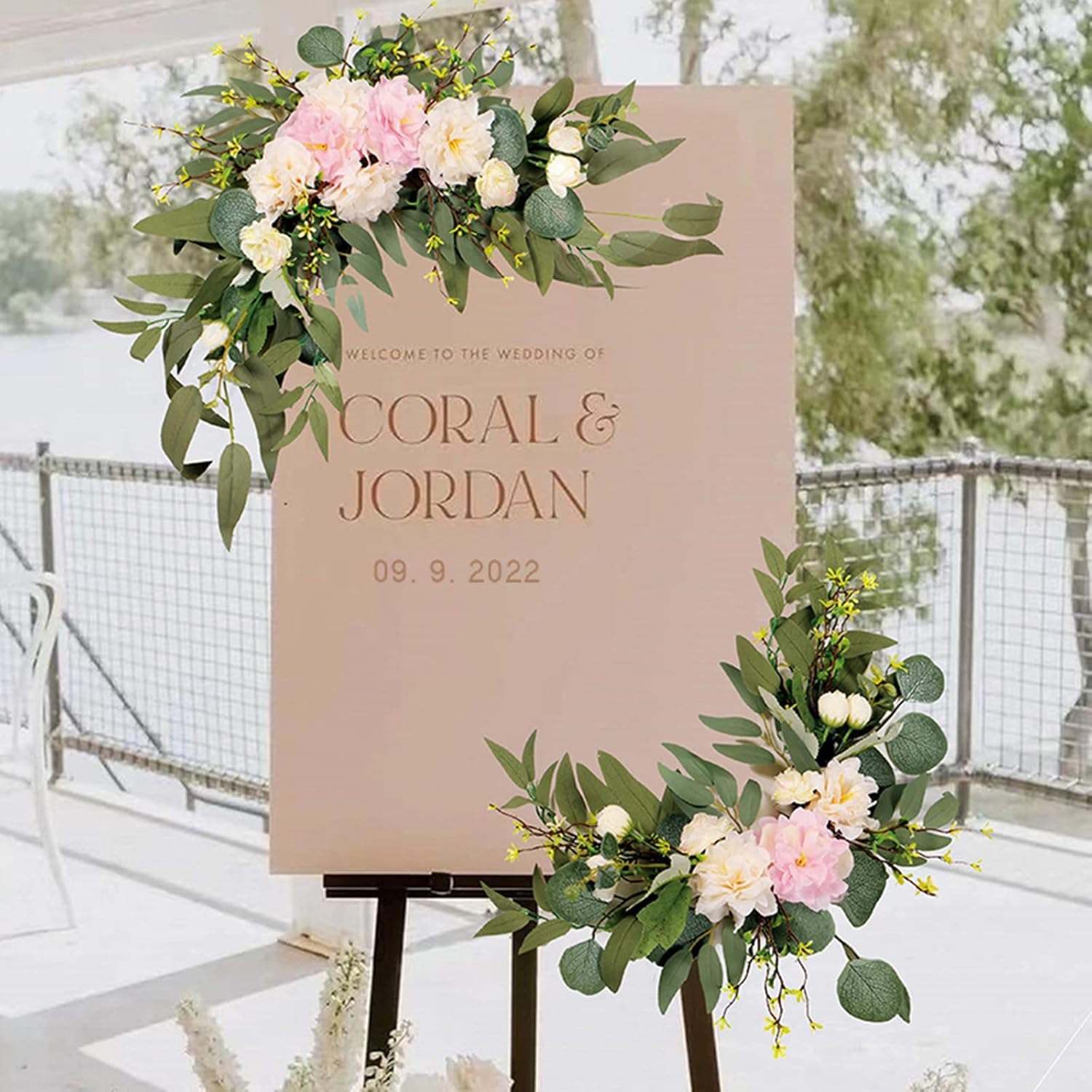 Takefuns Artificial Wedding Arch Flowers Kit Yellow