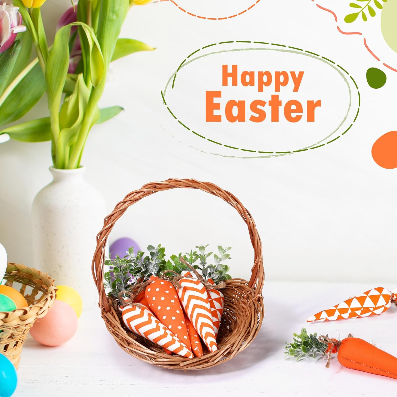 Skylety 8 Pcs Bright Easter Carrot Decorations