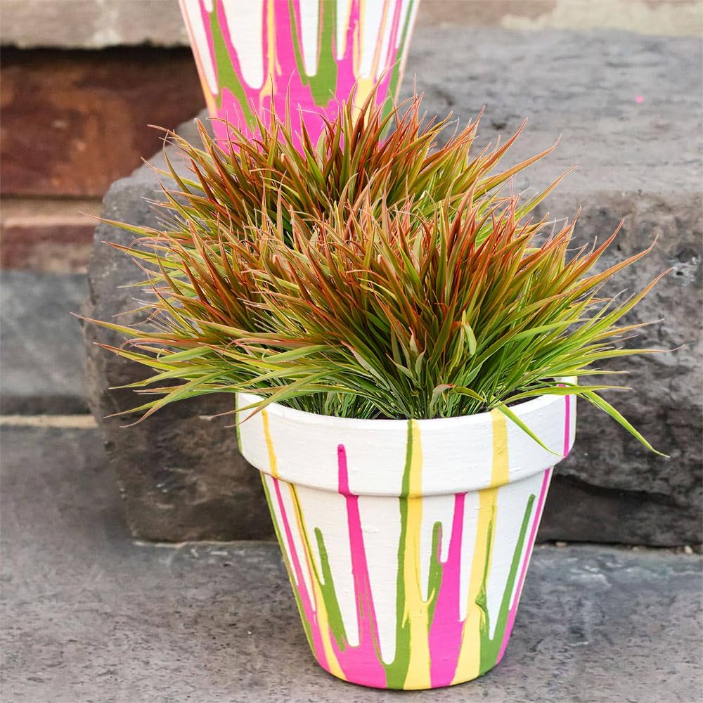 SzJias Artificial Grass Plants for Home Garden 12 Pcs UV Resistant