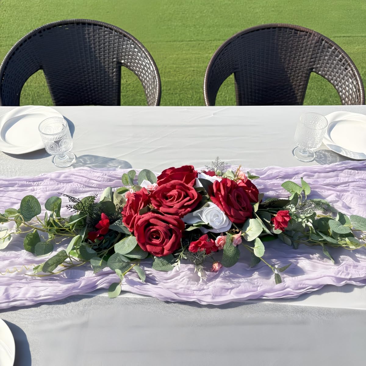 Wedding Arch Flowers Artificial Silk Floral Swag for Lintel 30 Inch